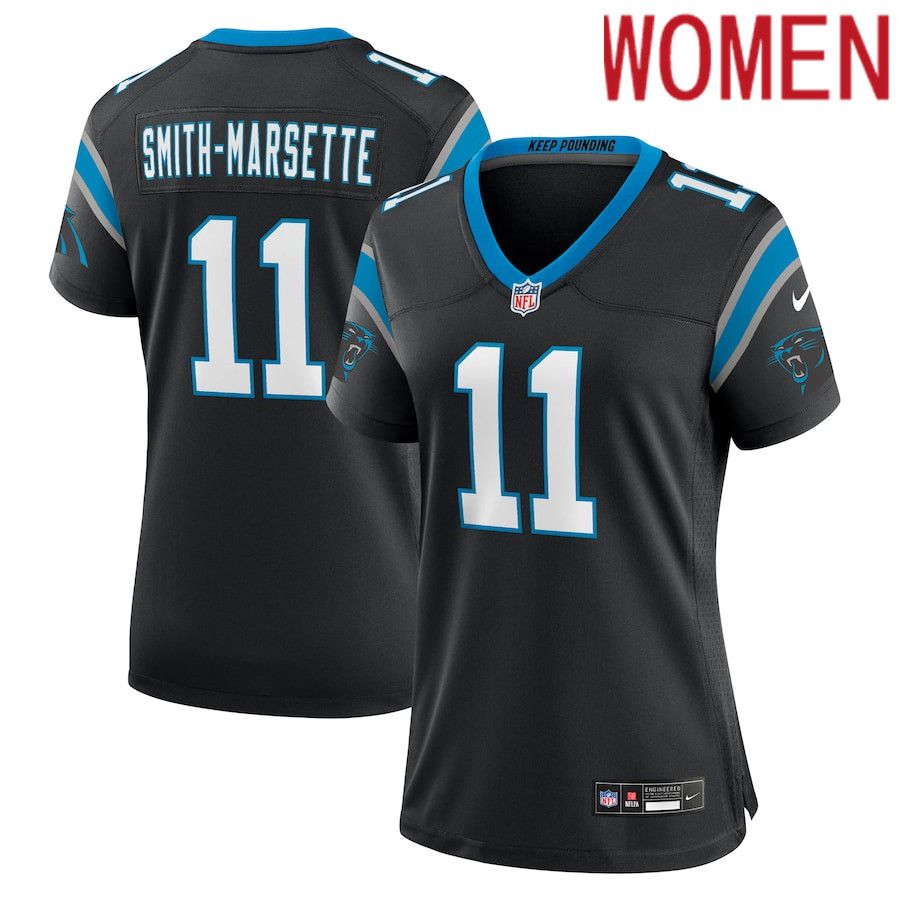 Women Carolina Panthers #11 Ihmir Smith-Marsette Nike Black Team Game NFL Jersey
